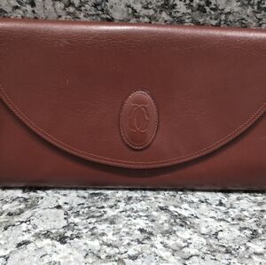 Cartier vintage burgundy clutch w/ wallet